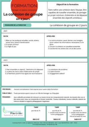 Cohésion  de groupe en 2 jours